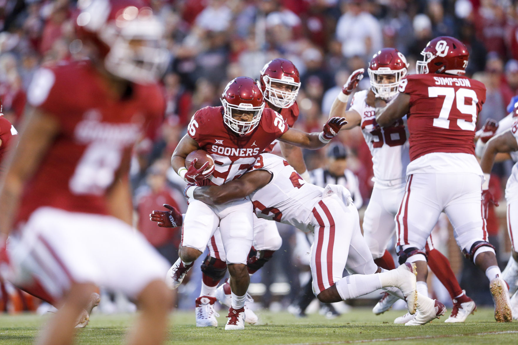Riley on running back Kennedy Brooks